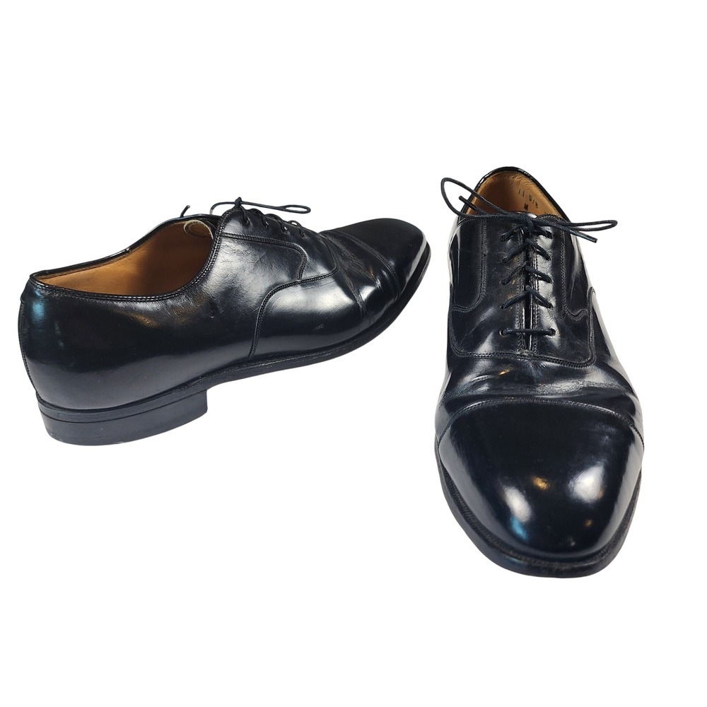 Johnston & Murphy Limited Collection Black Leather Cap Toe Oxford Shoes Mens 11D